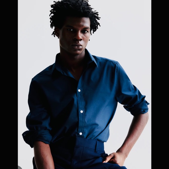 H&M button down mens burgundy red Dress Shirt easy iron size small - Picture 7 of 10